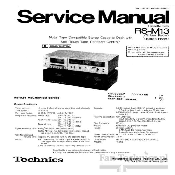 Magnetofon RS-M13 - obrazek 11