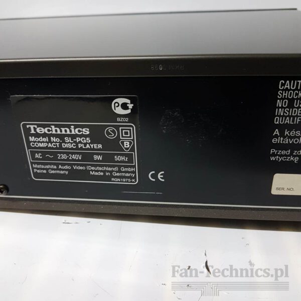 Odtwarzacz CD Technics SL-PG5 - obrazek 10