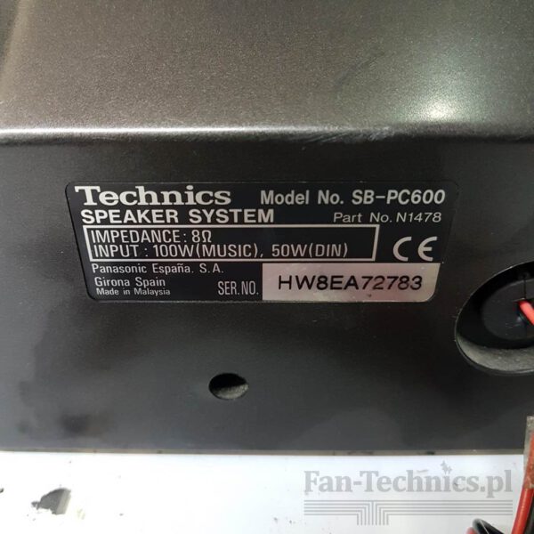 Kolumna centralna Technics SB-PC600 - obrazek 5