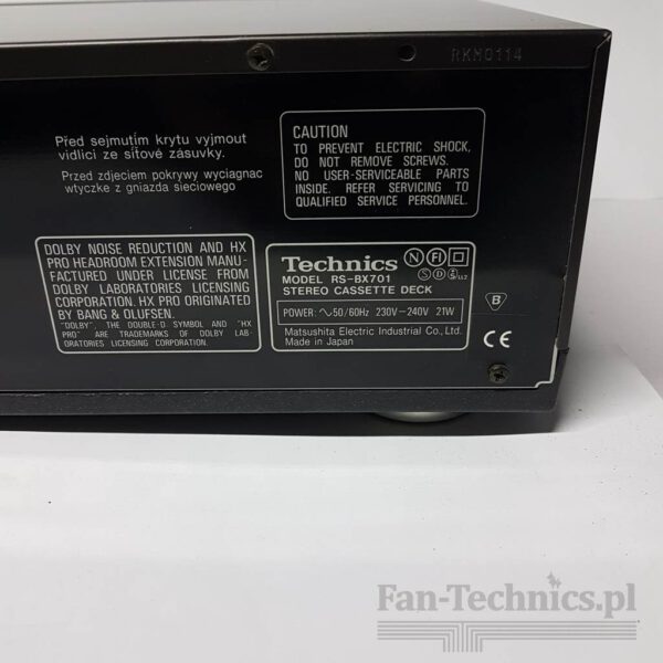 Magnetofon jednokasetowy Technics RS-BX701 - obrazek 11