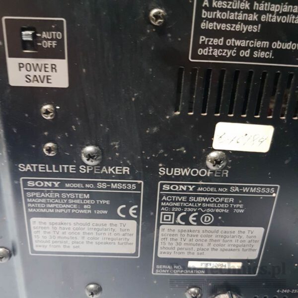 Subwoofer Sony SA-WMS535 - obrazek 8