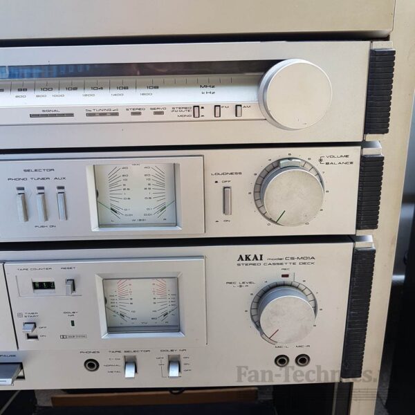 Zestaw stereo AKAI AM-U01, AT-K02, CS-M01A   + szafka - obrazek 4