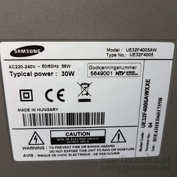 Telewizor Samsung 32" UE32F4005AW - obrazek 8